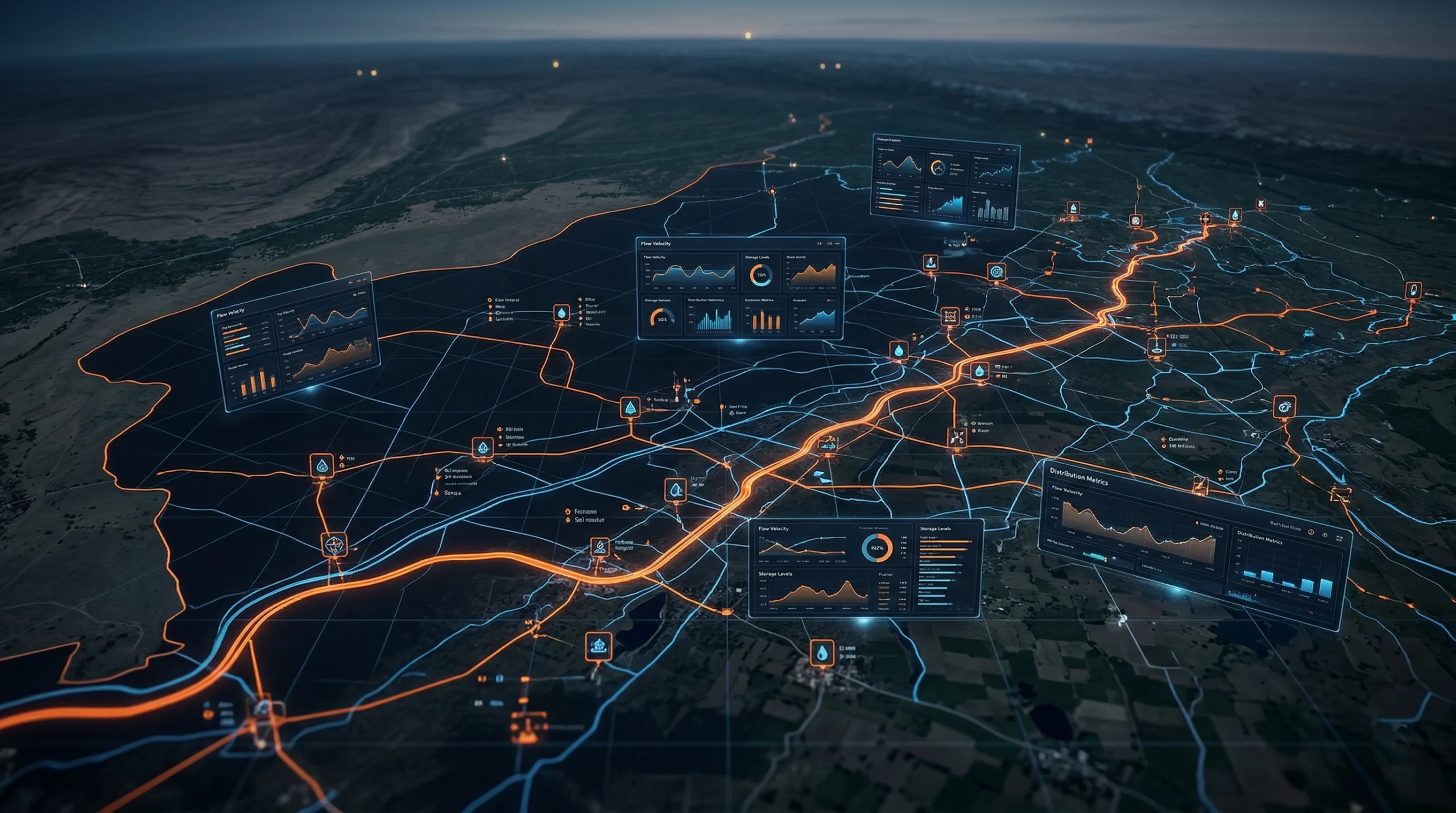 GIS irrigation network dashboard